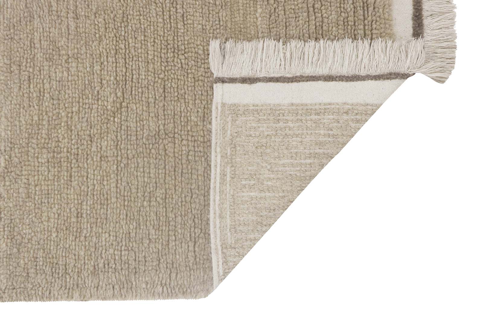 beige washable wool runner with textured detail
