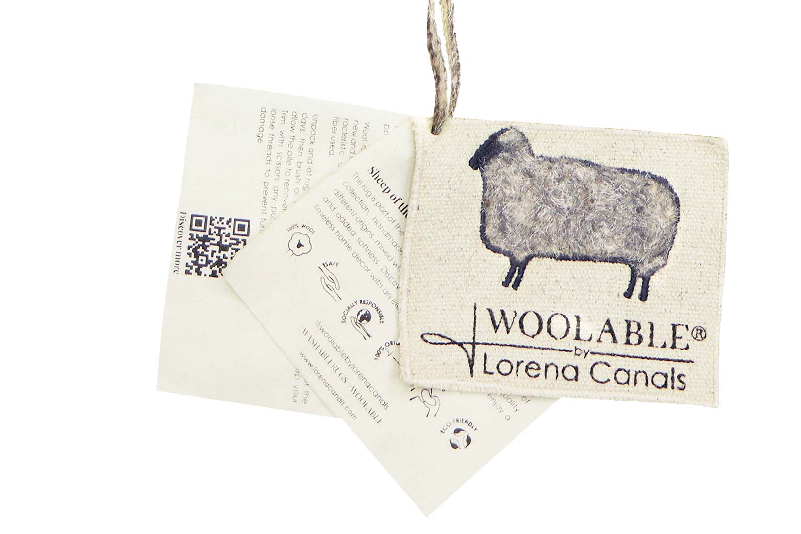 grey washable wool rug with textured detail