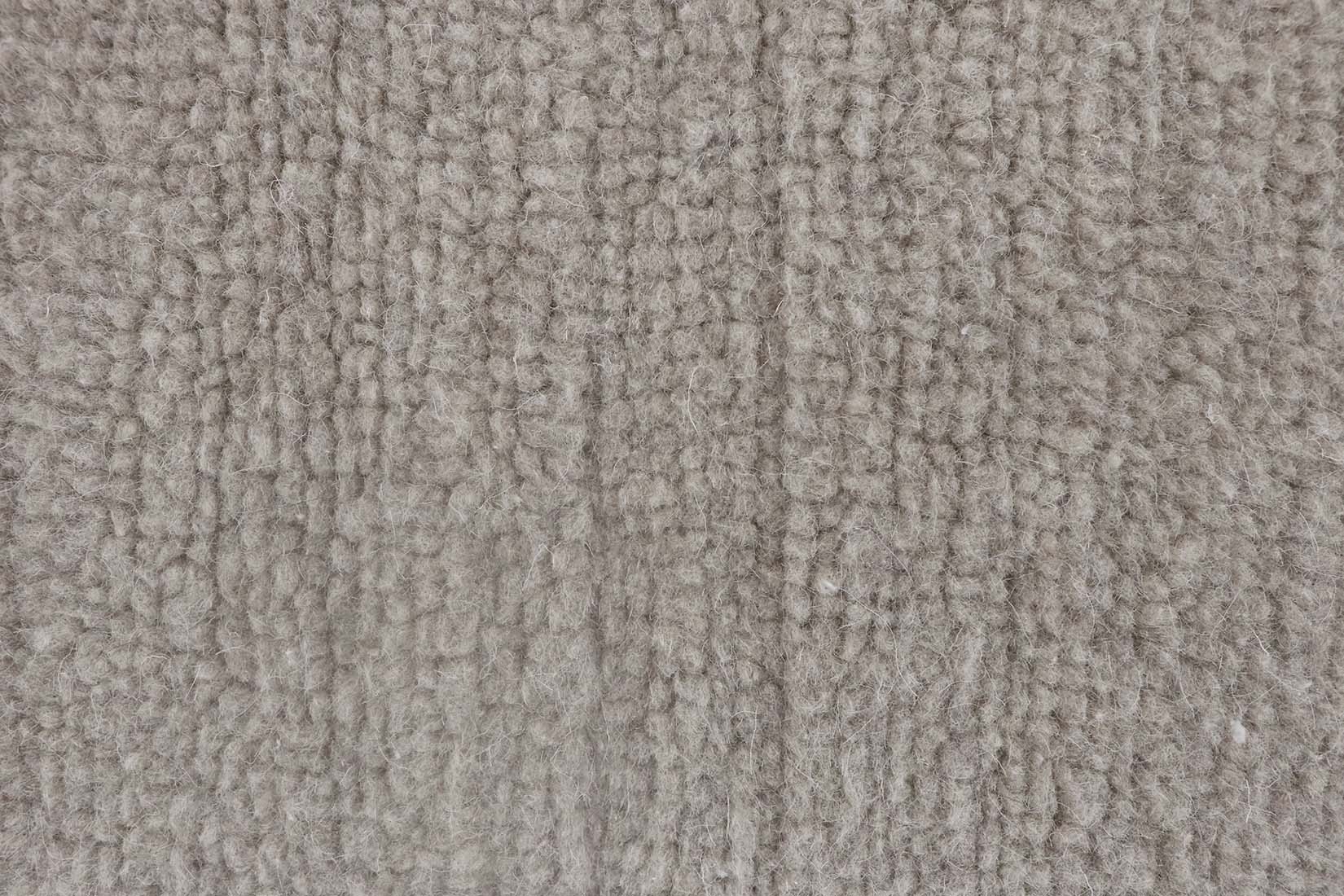 grey washable wool rug with textured detail