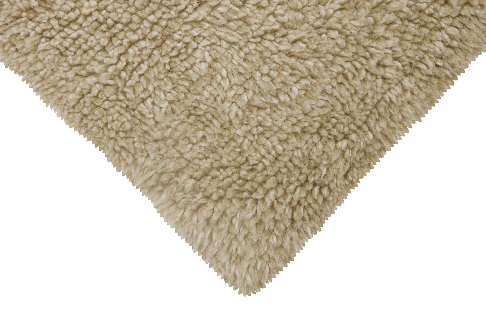 beige washable wool rug with textured detail