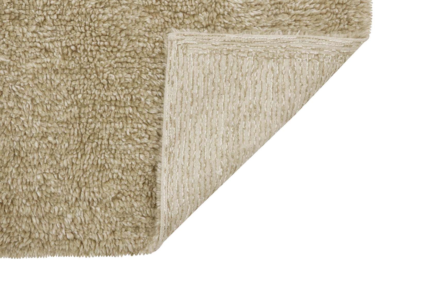 beige washable wool rug with textured detail