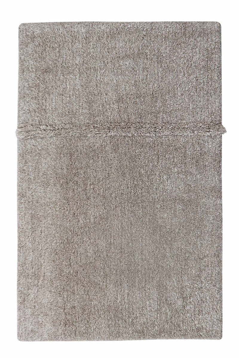 grey washable wool rug with textured detail