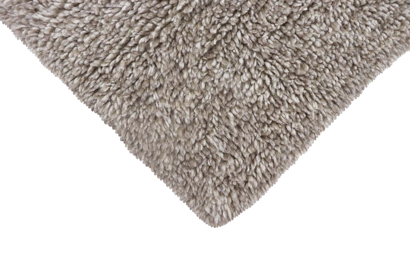grey washable wool rug with textured detail