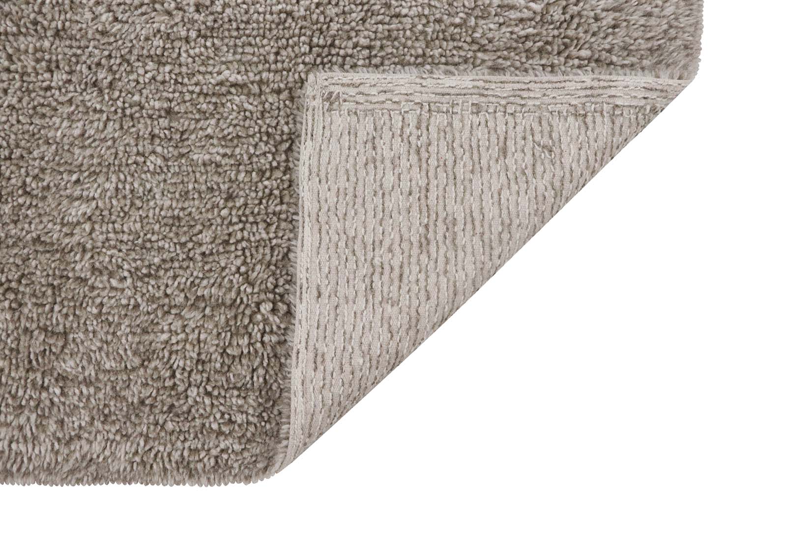 grey washable wool rug with textured detail