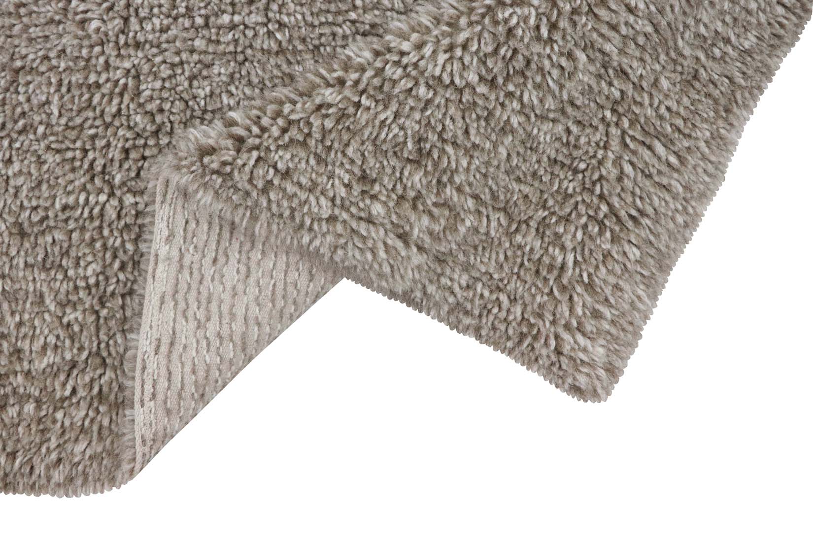 grey washable wool rug with textured detail