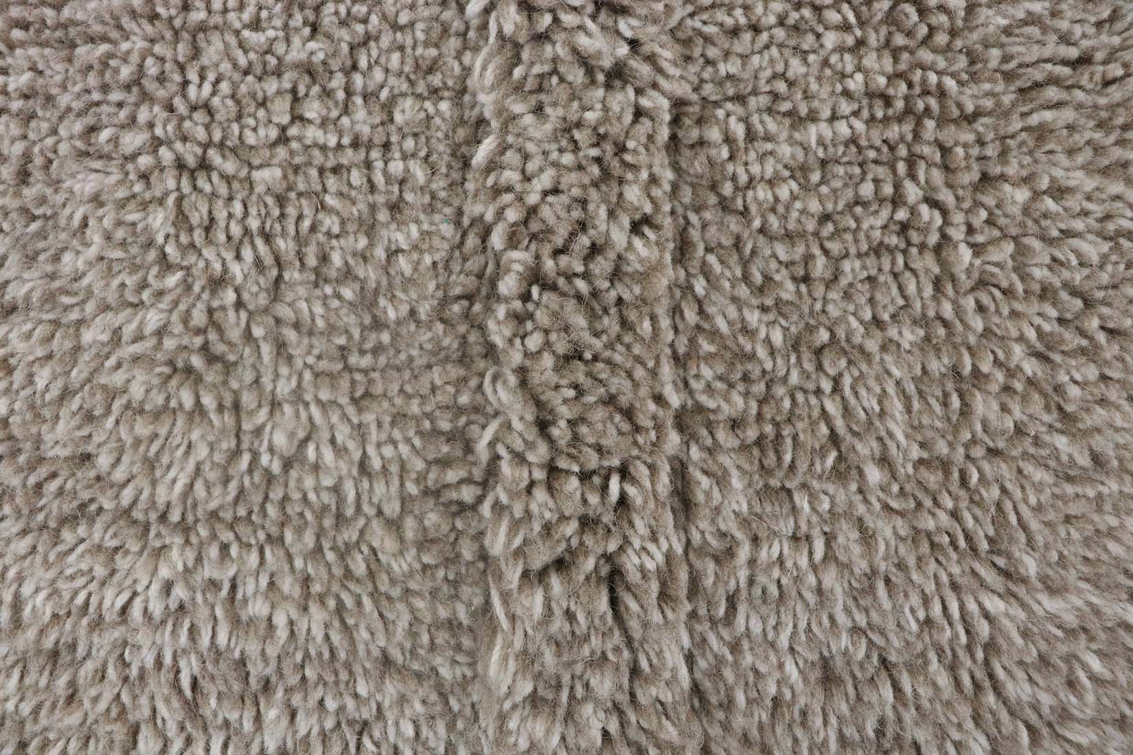 grey washable wool rug with textured detail