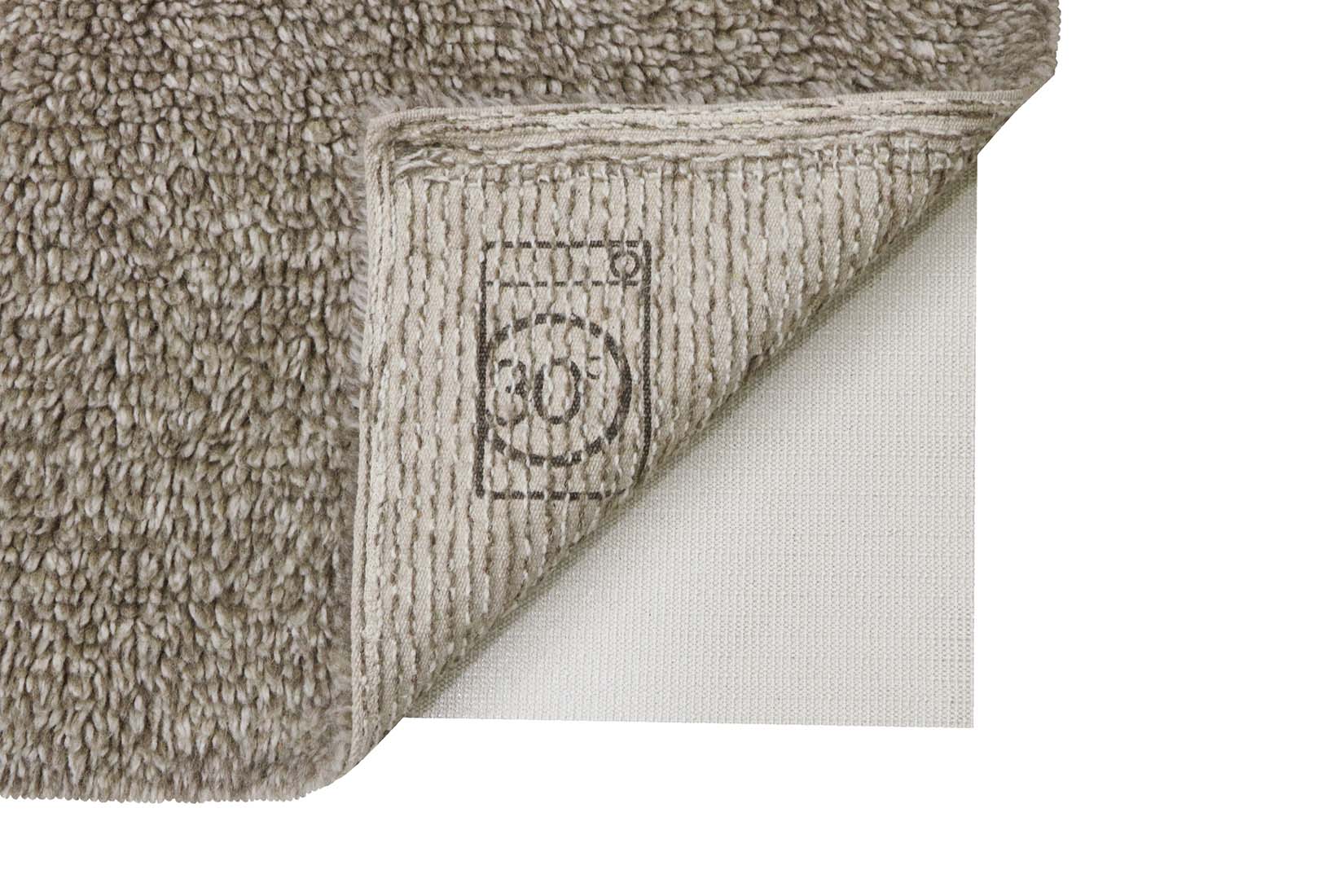 grey washable wool rug with textured detail
