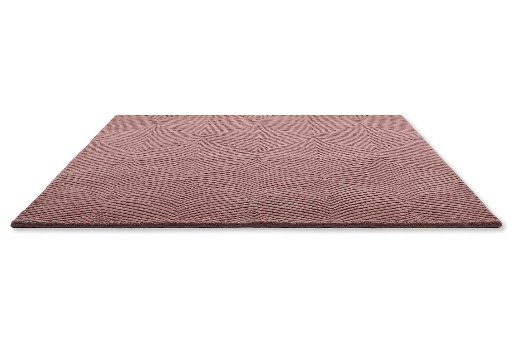 Rectangular mink rug with engraved leaf pattern