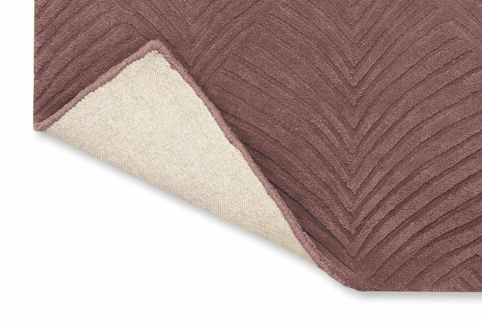 Rectangular mink rug with engraved leaf pattern