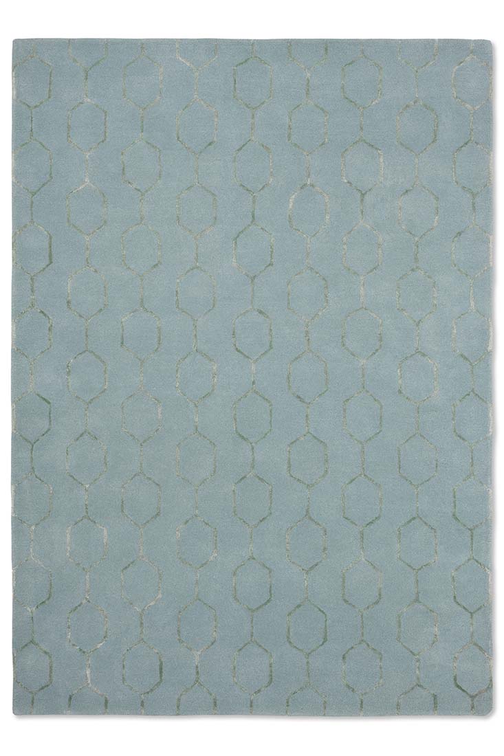 blue geometric area rug
