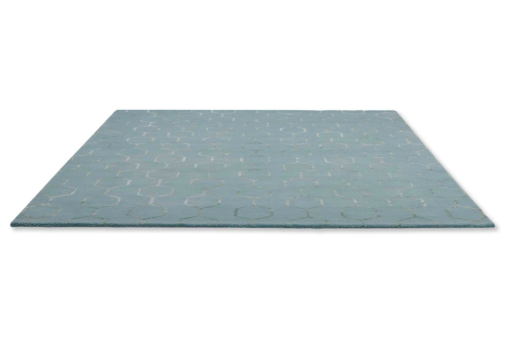 blue geometric area rug