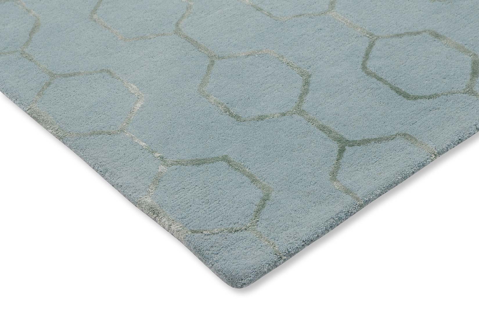 blue geometric area rug