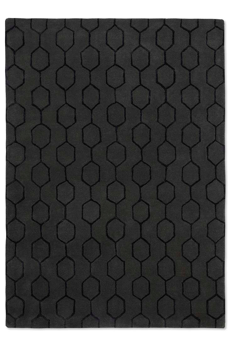 black geometric area rug