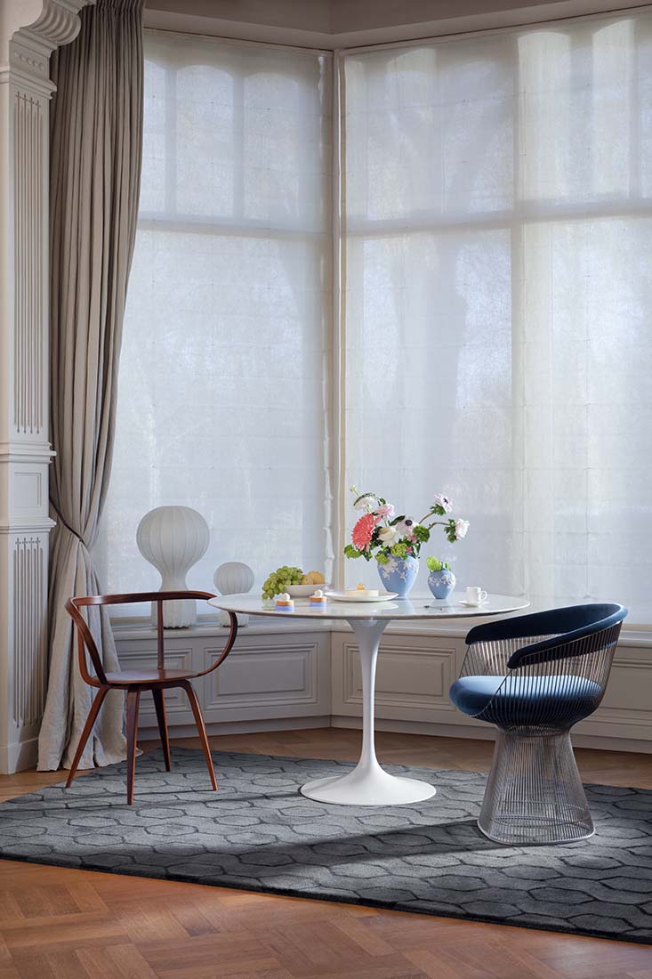 black geometric area rug