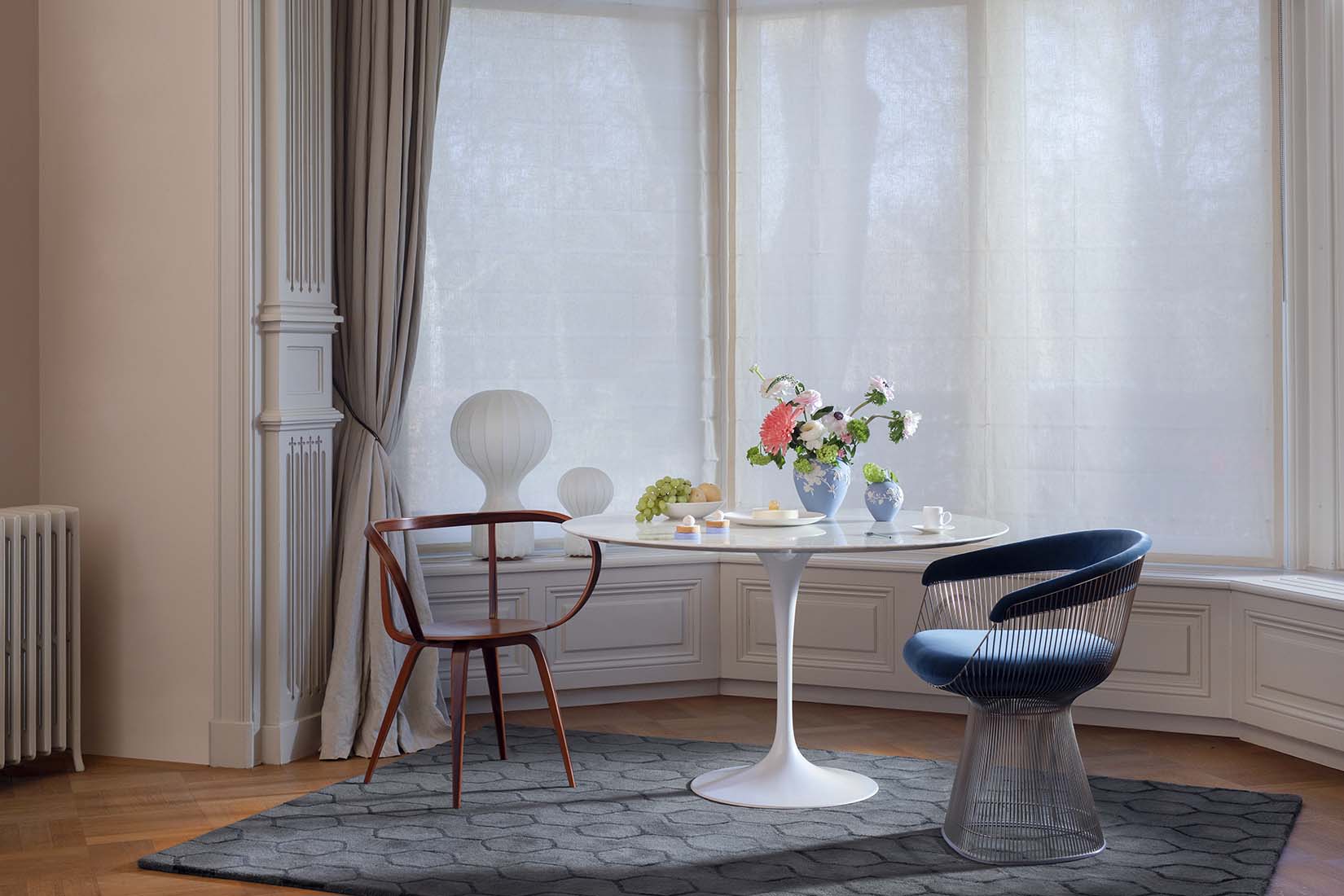 black geometric area rug