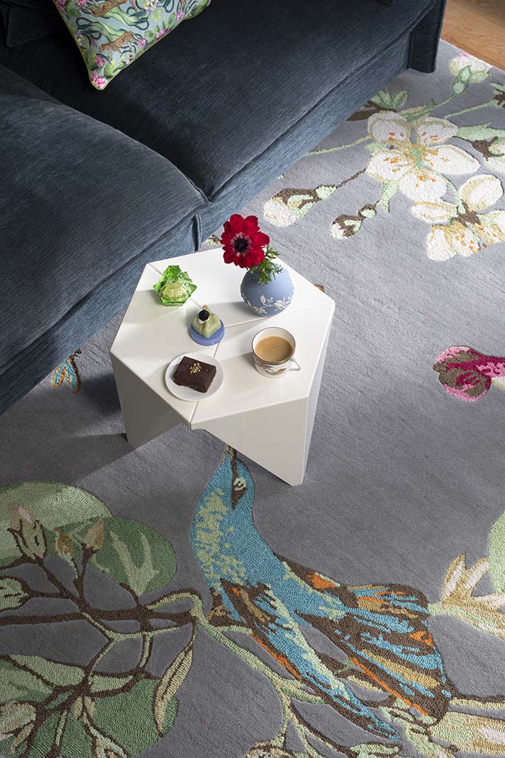 navy floral area rug