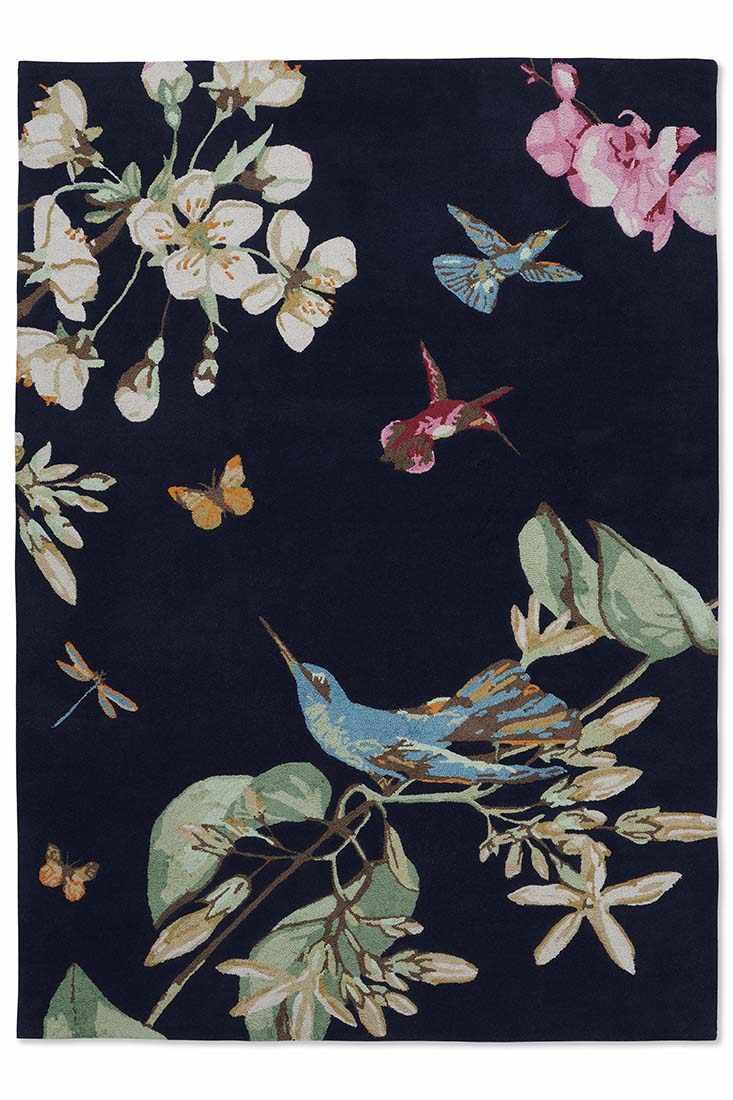 navy floral area rug