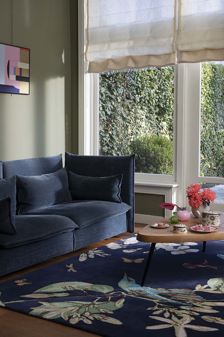 navy floral area rug