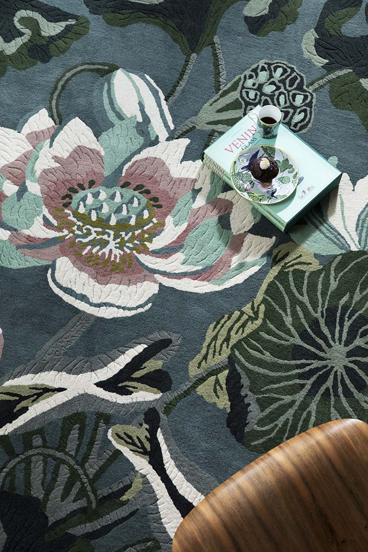 multicolour floral area rug