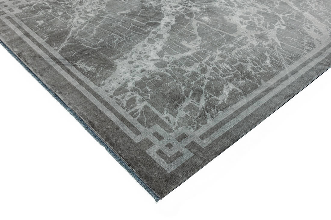 abstract silver rug