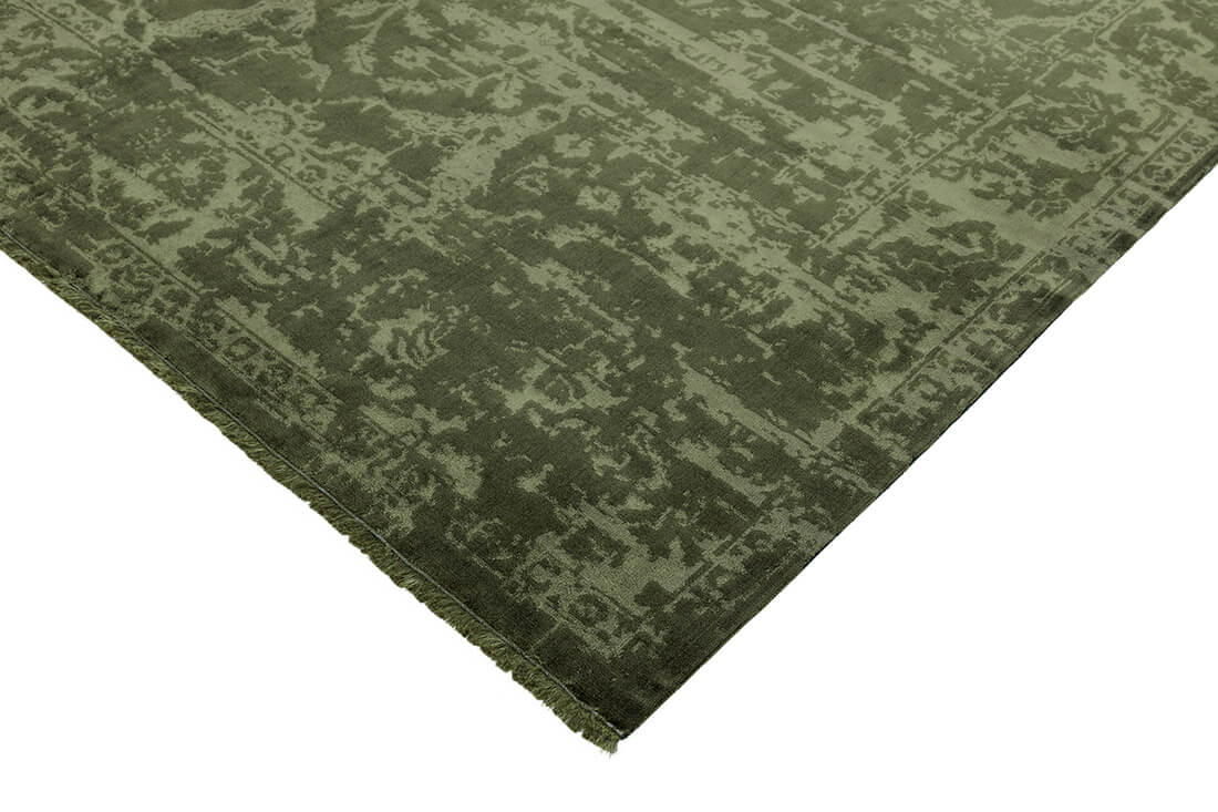 abstract green persian style rug