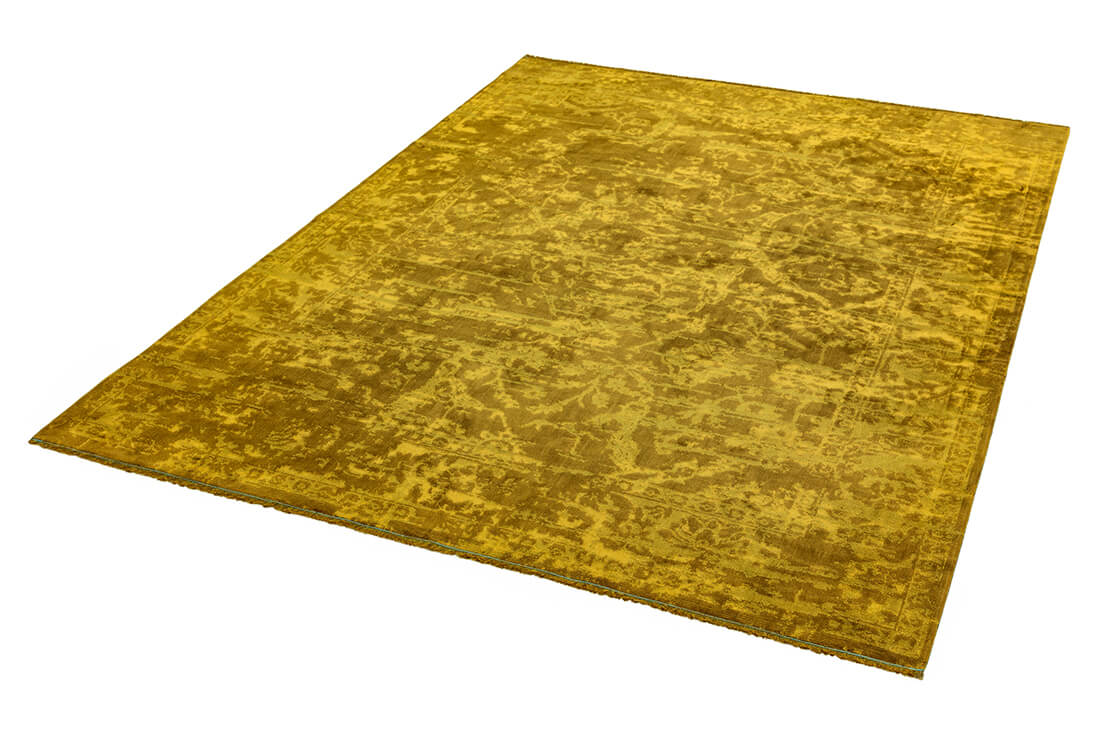 gold persian style abstract rug