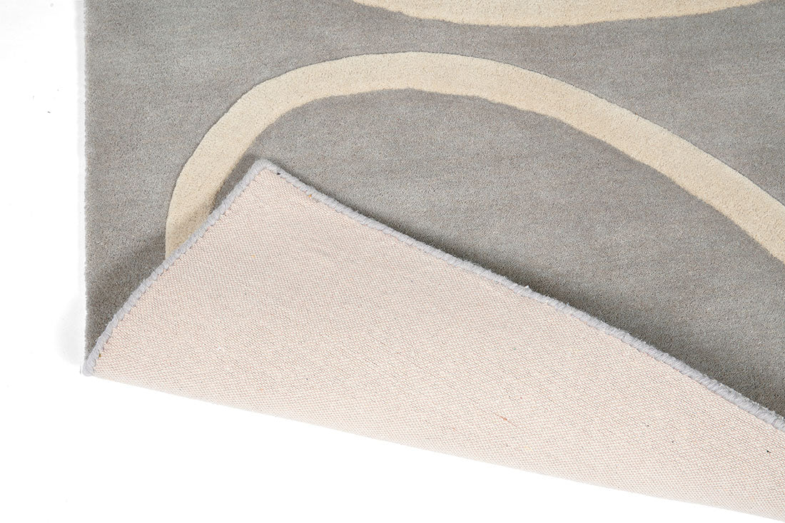 orla kiely giant linear stem rug - grey rug with a leaf design