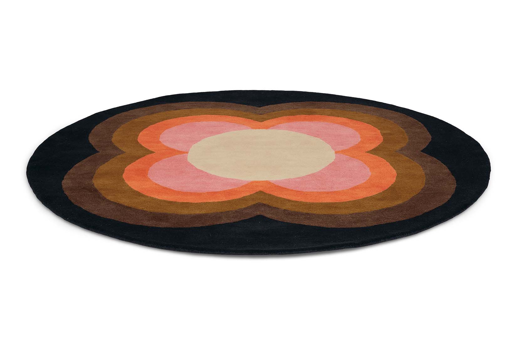 orla kiely sunflower pink circle rug