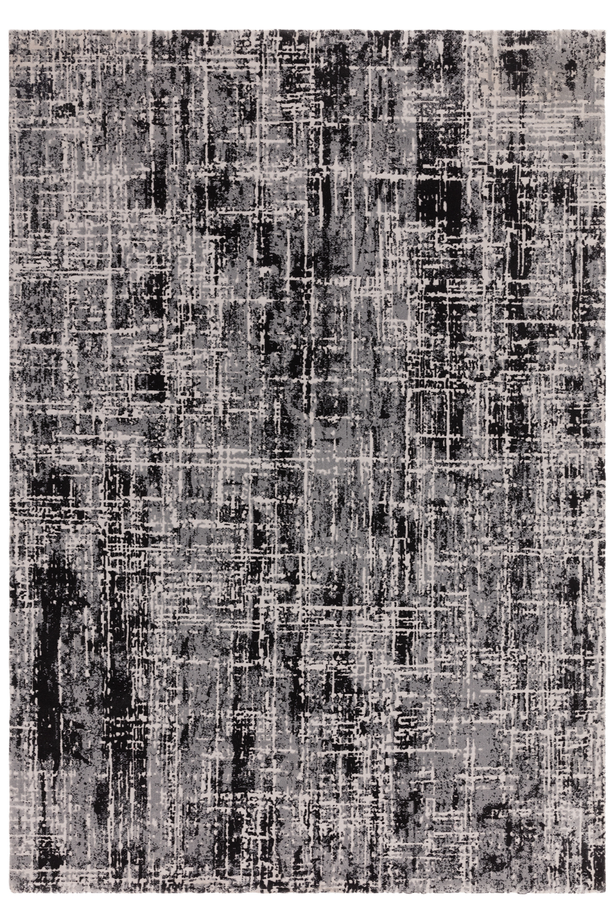 Modern flatweave rug with abstract black design