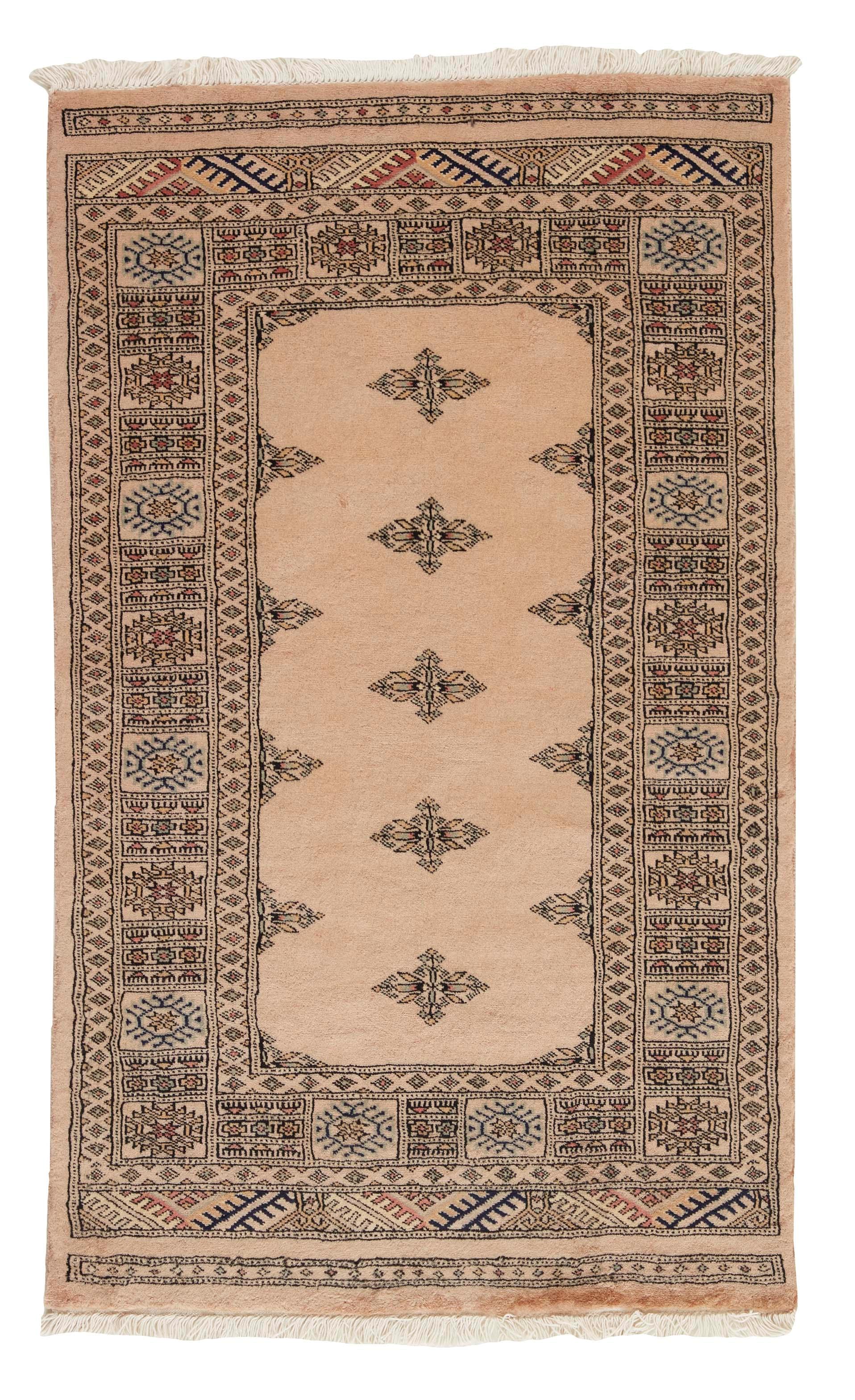 beige oriental rug with traditional pattern