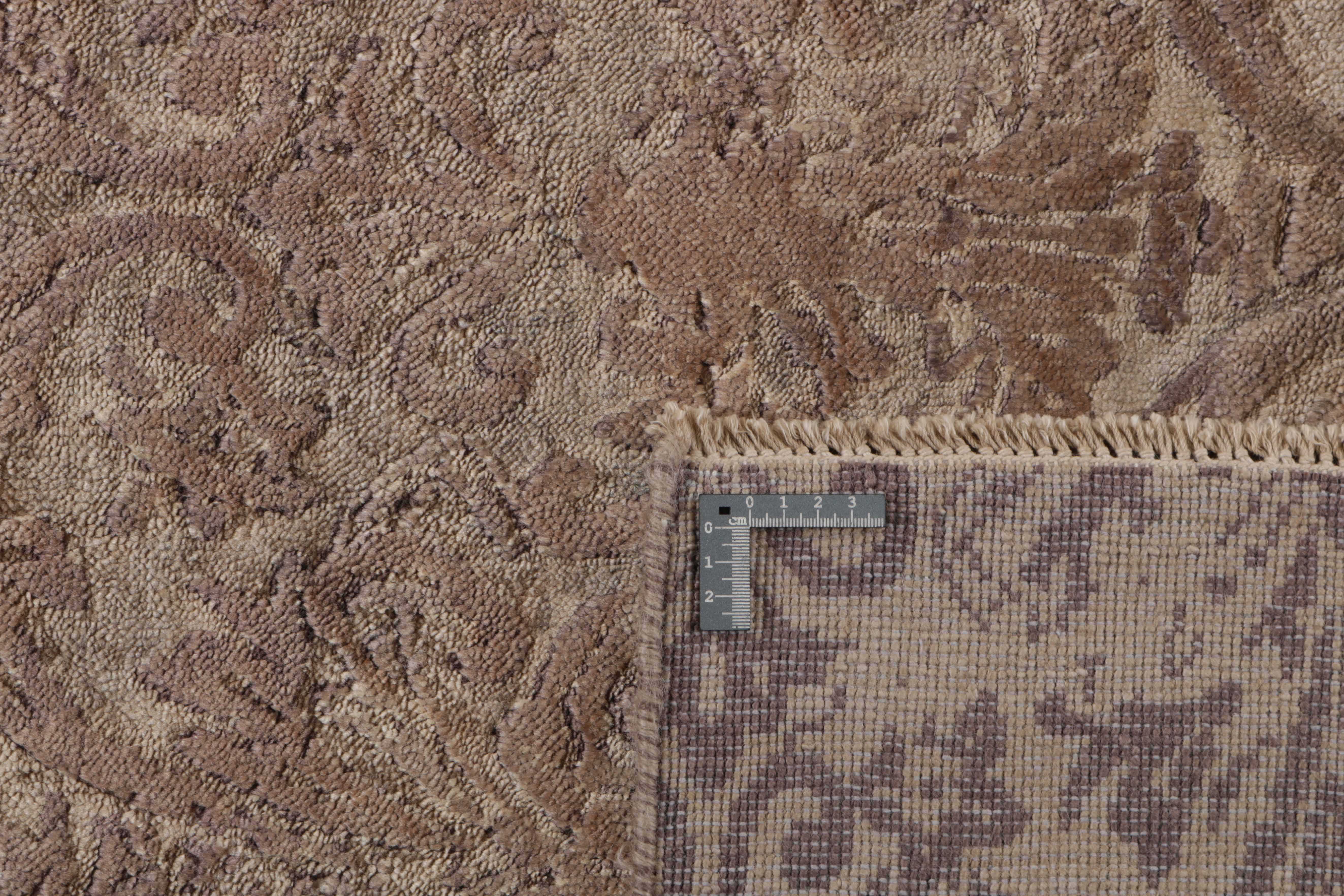 Authentic oriental rug with a damask pattern in beige