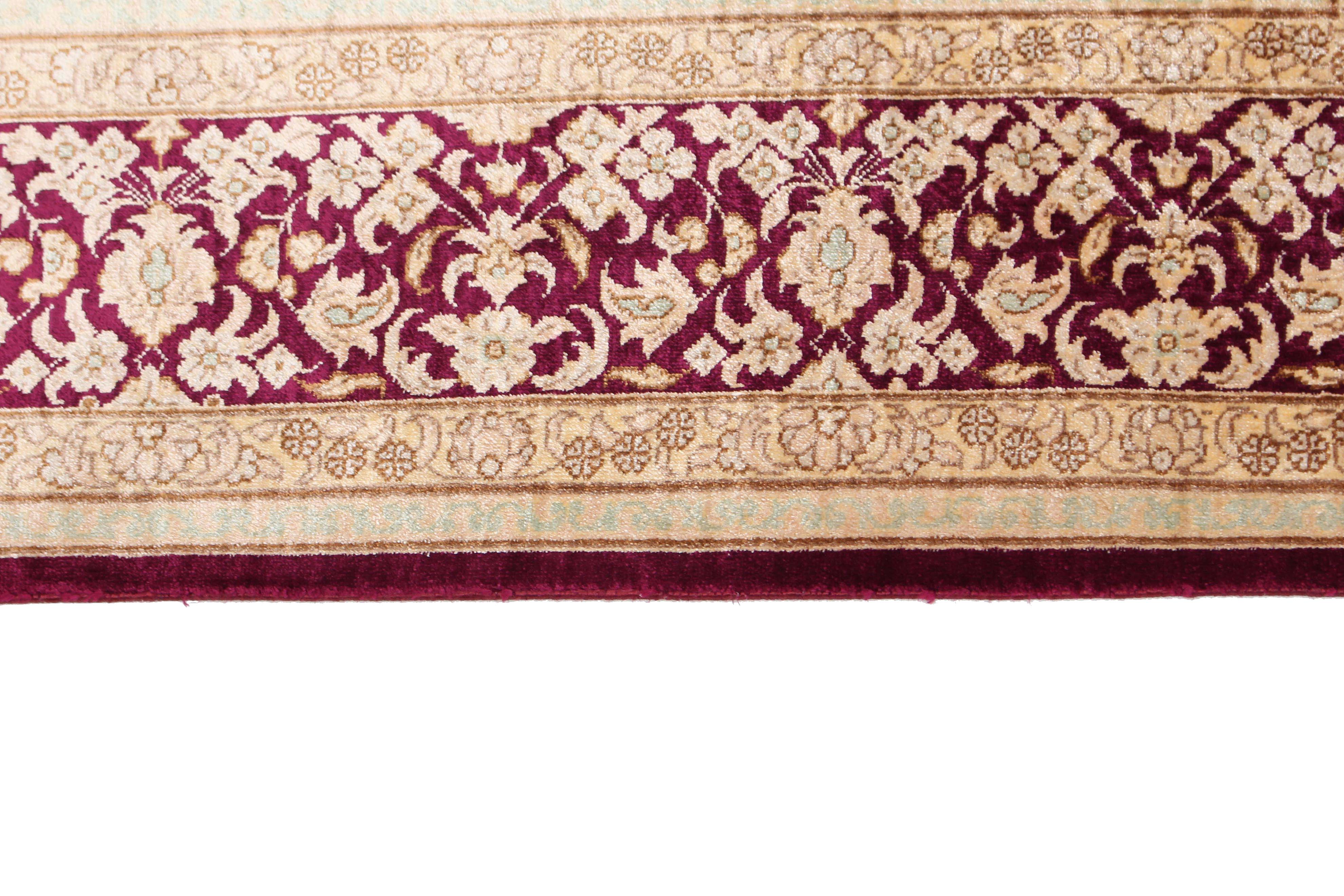 Authentic persian rug with a traditional design in red and beige