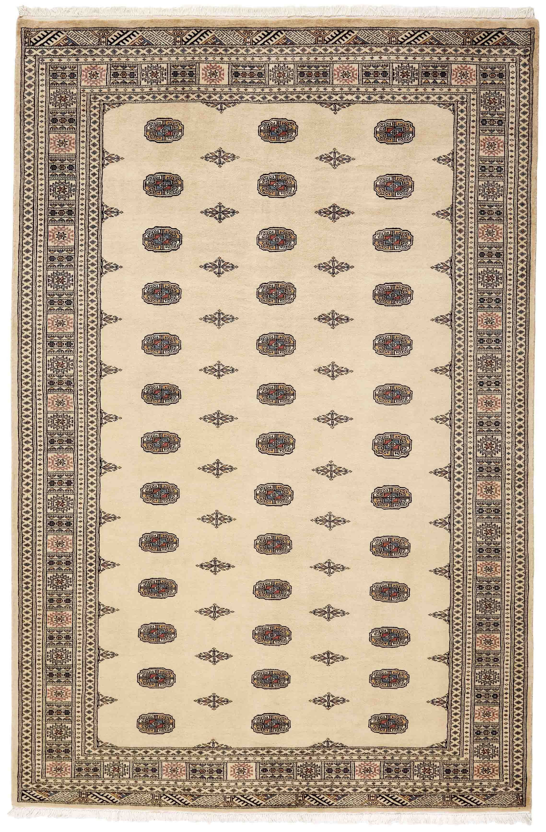 beige oriental rug with traditional pattern