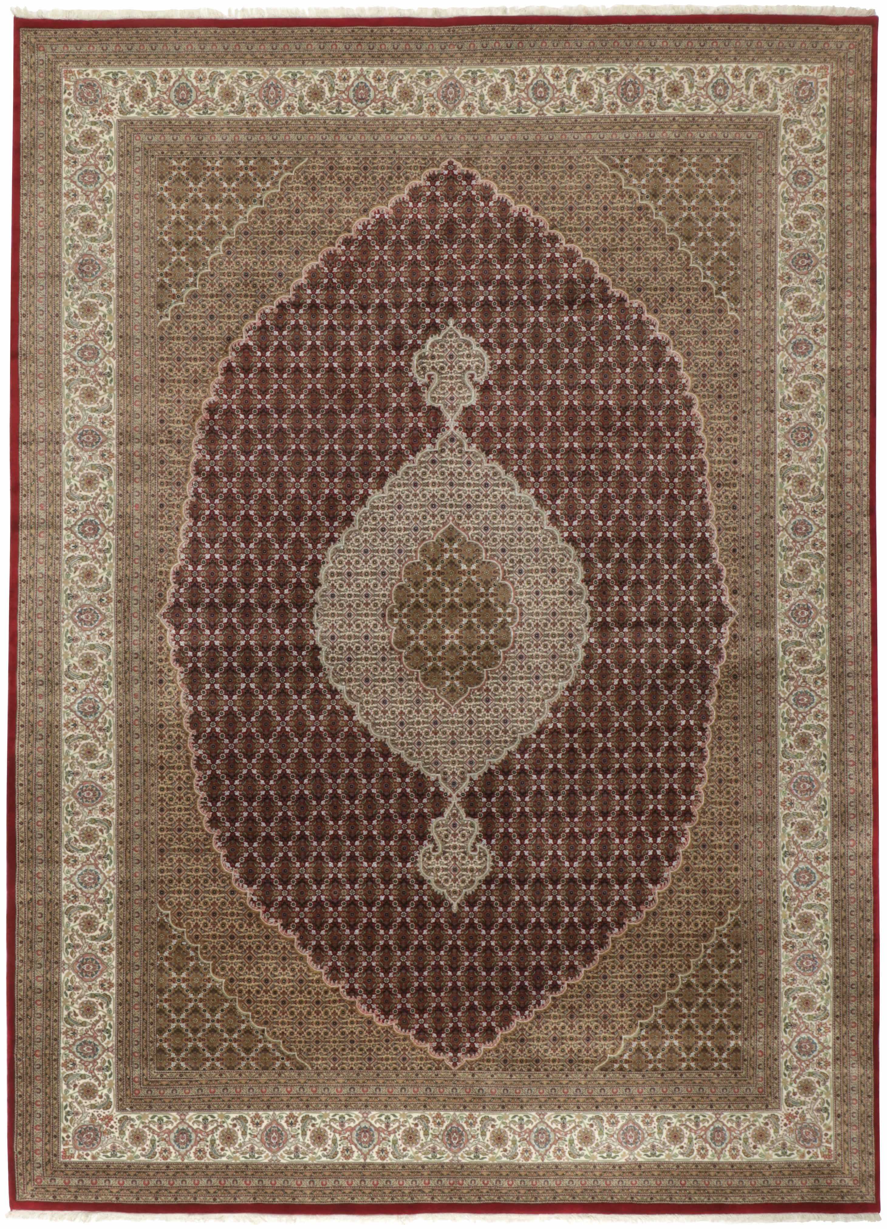 Large area rug with  abstract design in beige