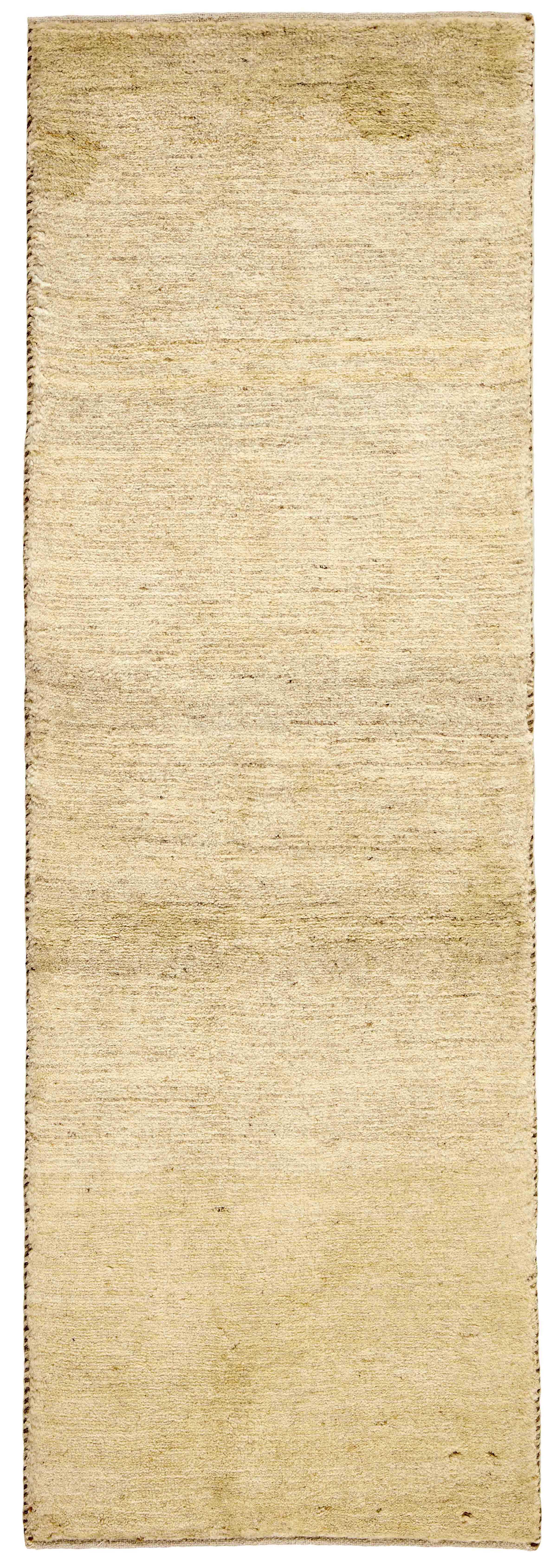 Authentic Persian wool rug with plain design in beige
