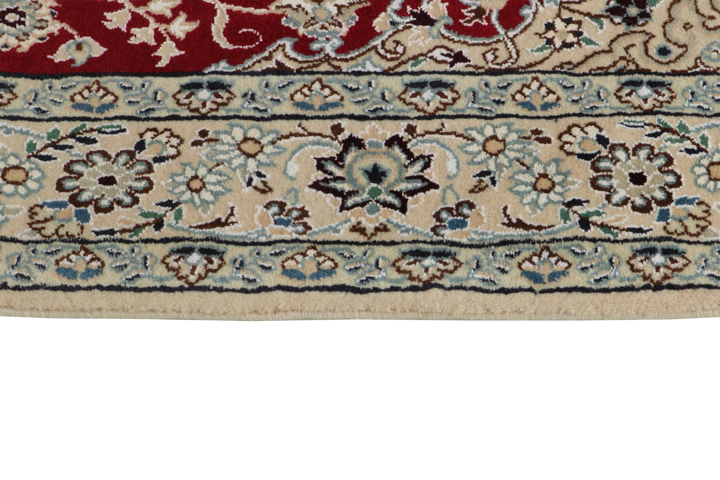 Authentic oriental rug with traditional floral design in red