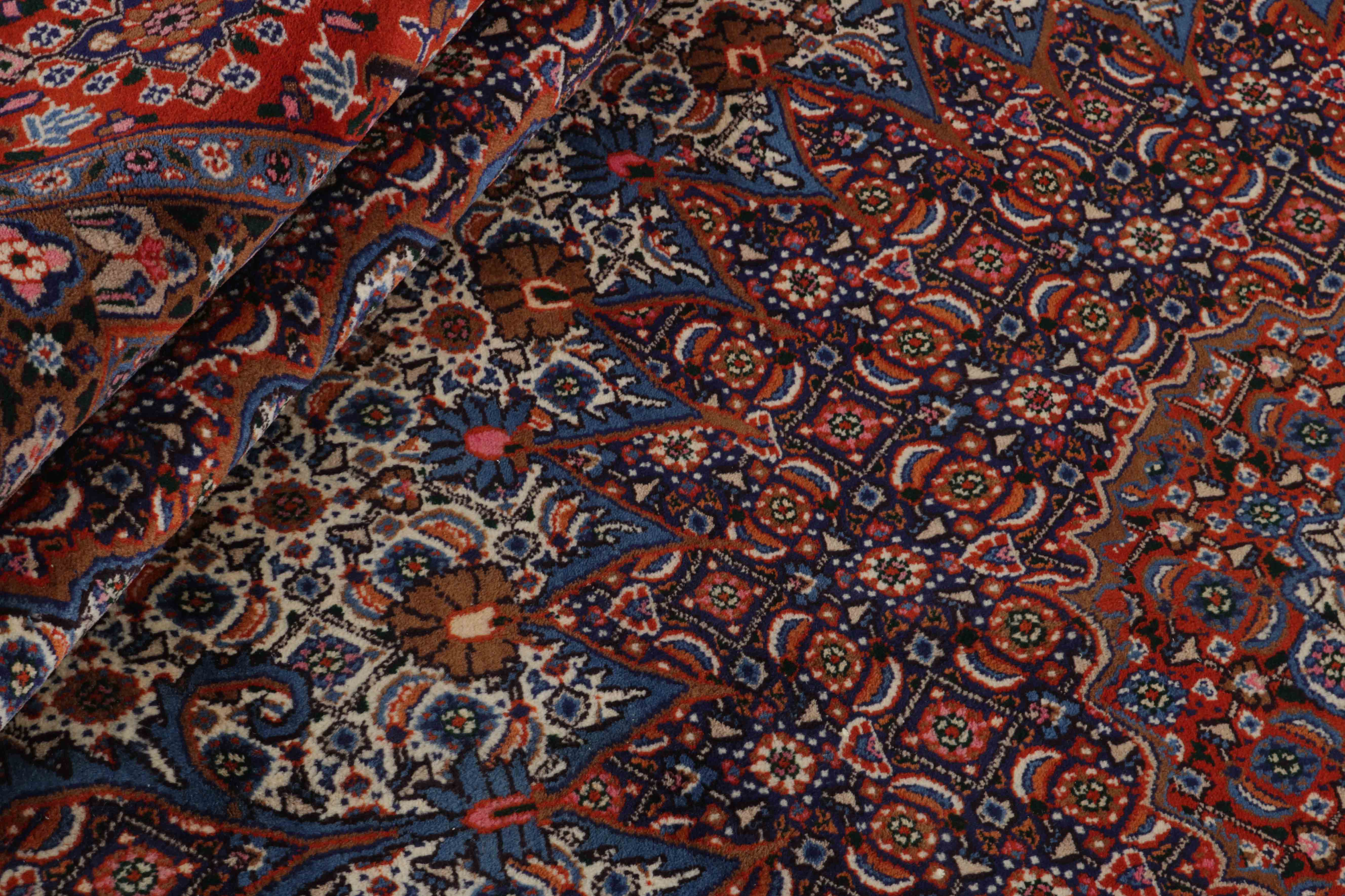 multicolour persian rug with traditional floral pattern in cream