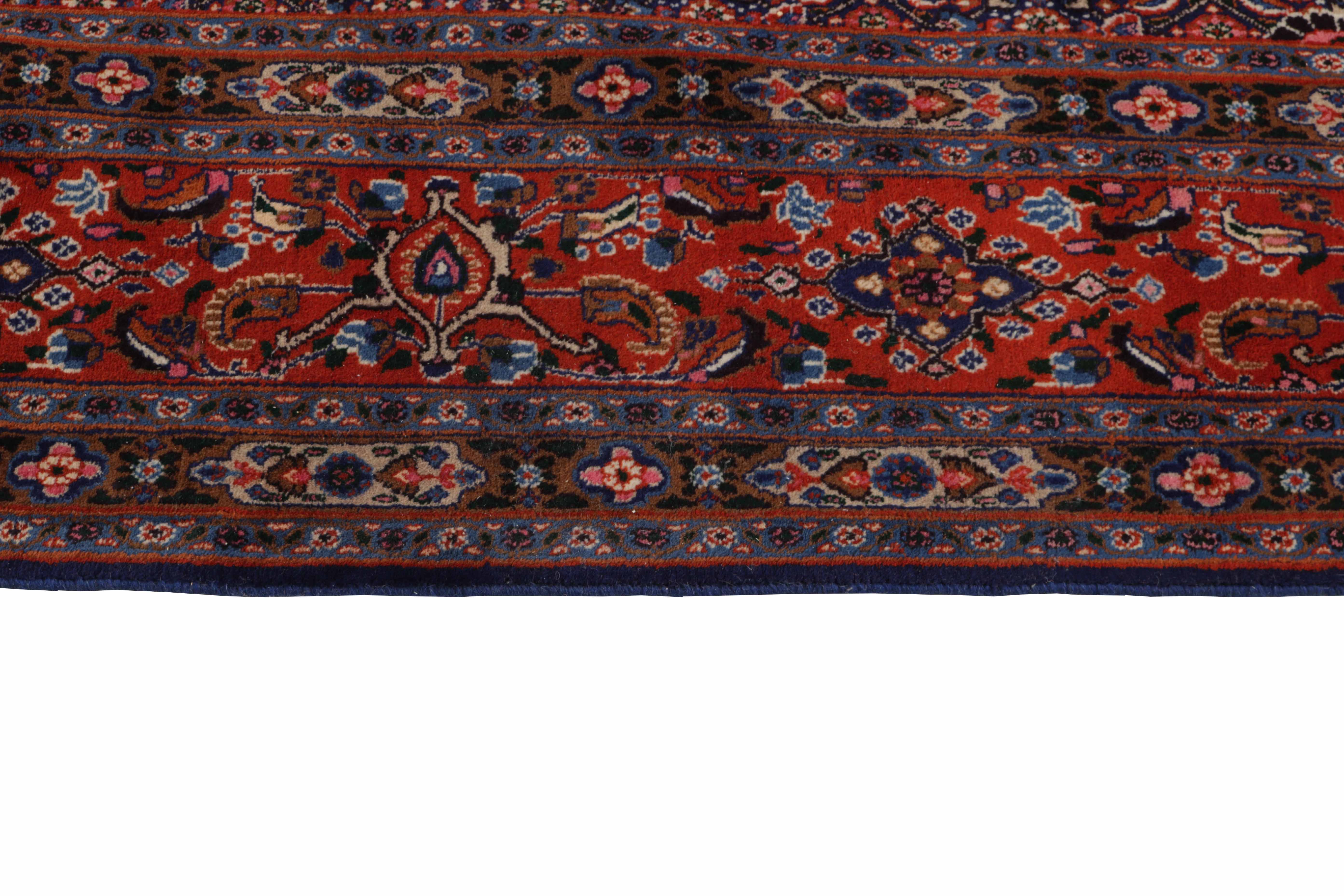 multicolour persian rug with traditional floral pattern in cream