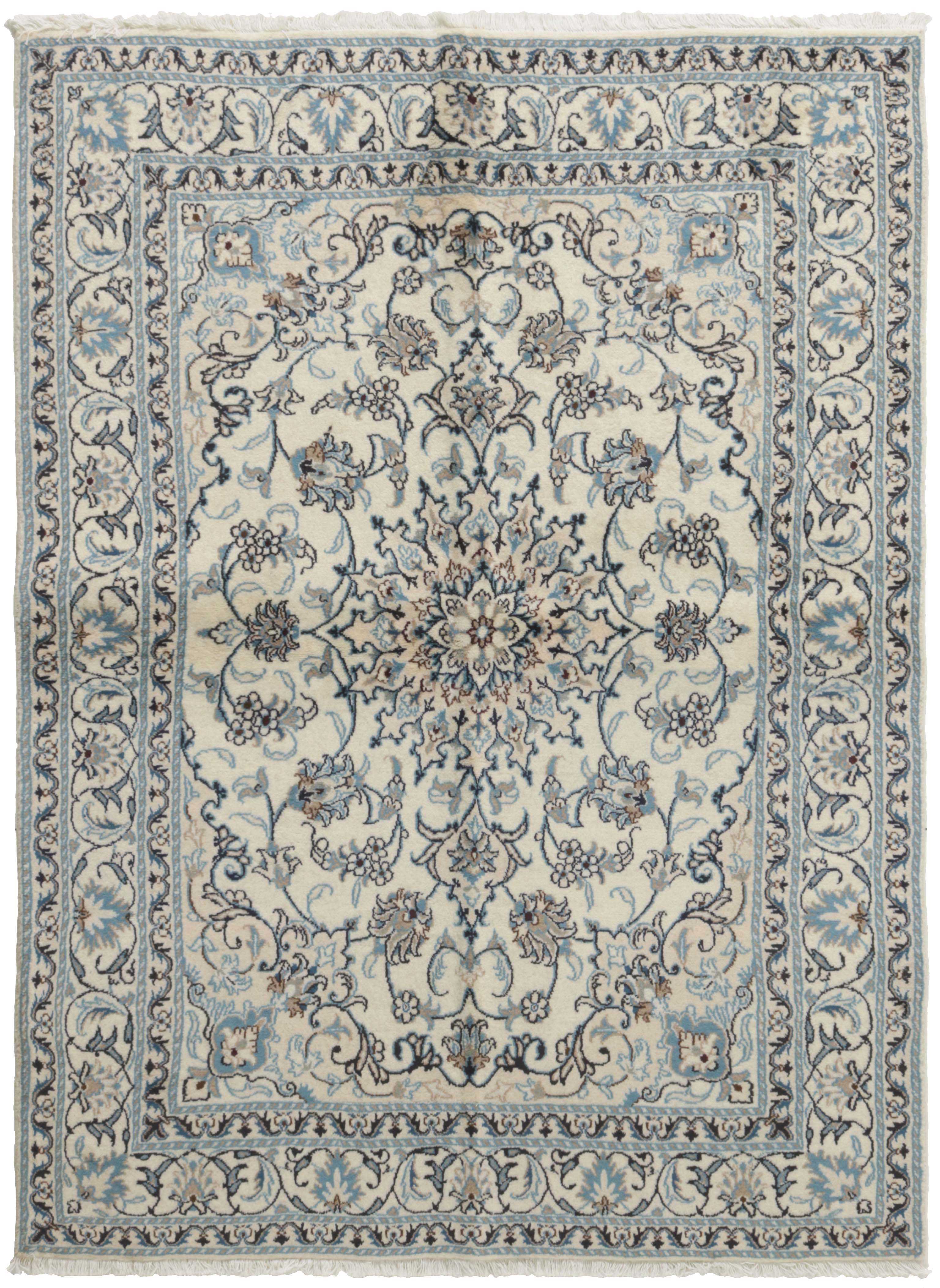 authentic persian runner with traditional floral pattern in black, blue and red
