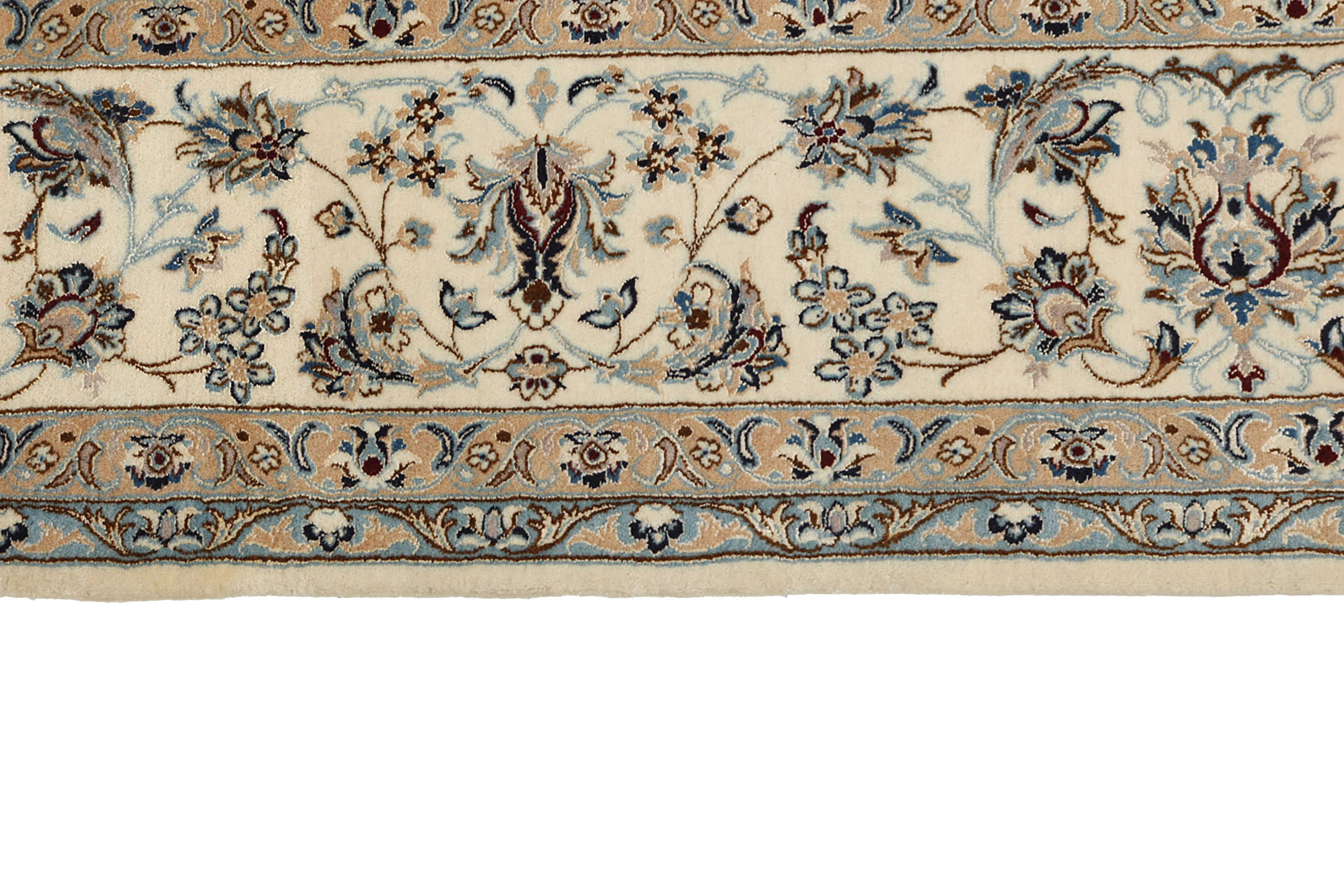 Authentic oriental rug with traditional floral design in beige