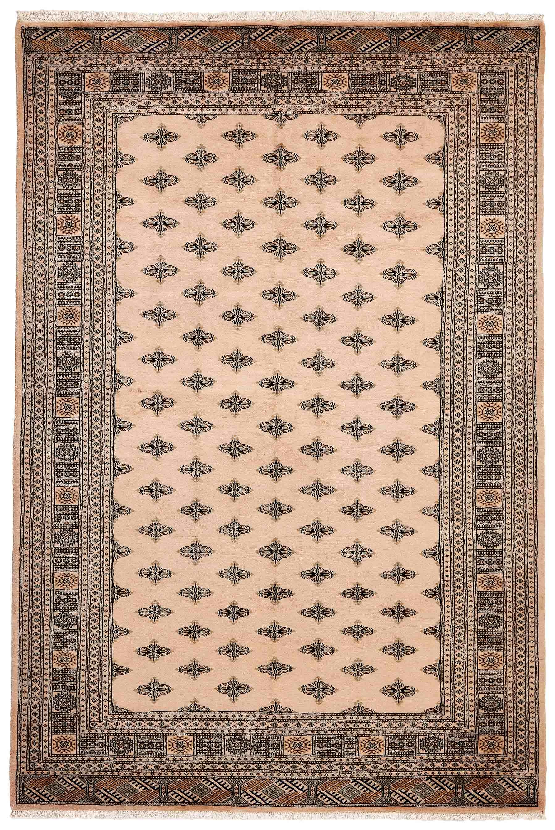 beige oriental rug with traditional pattern