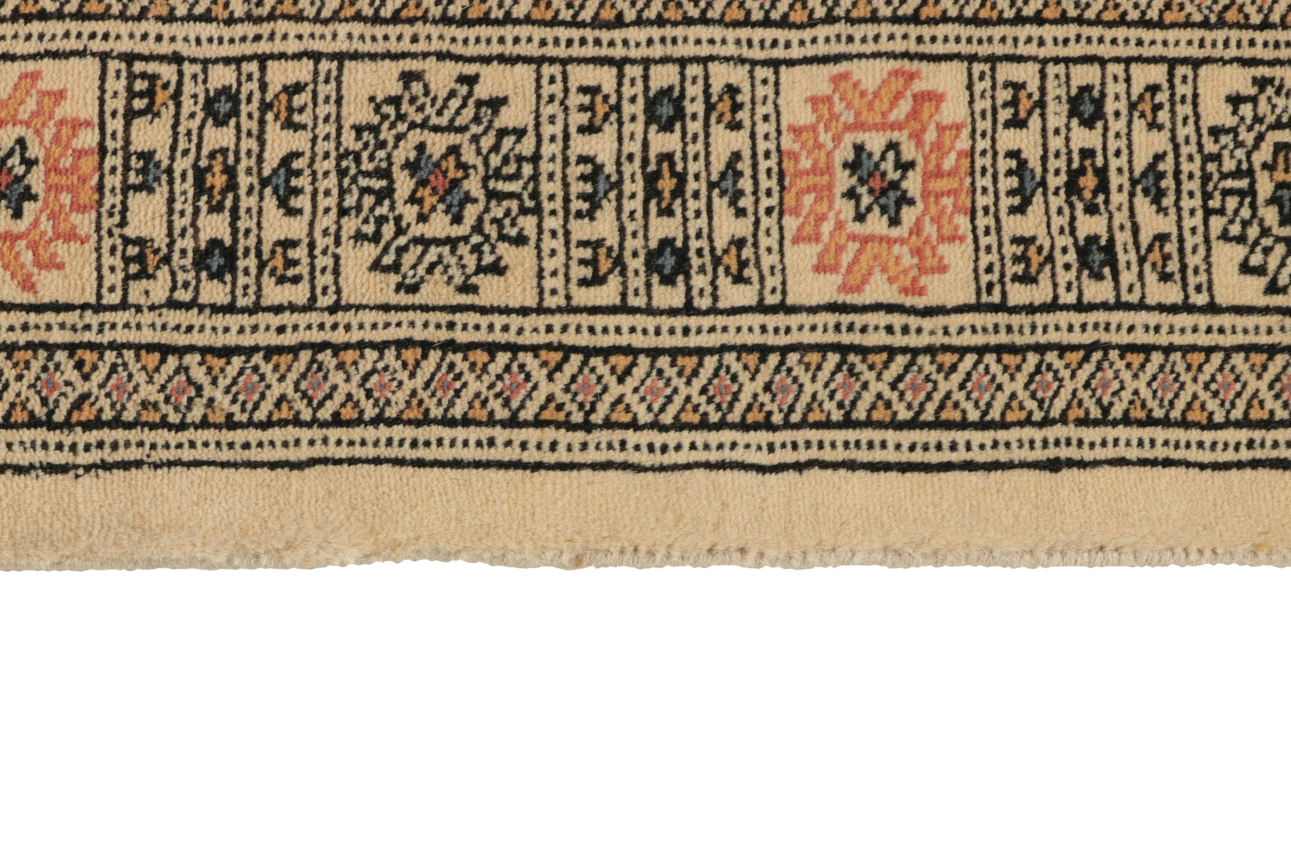 beige oriental runner with traditional gul pattern