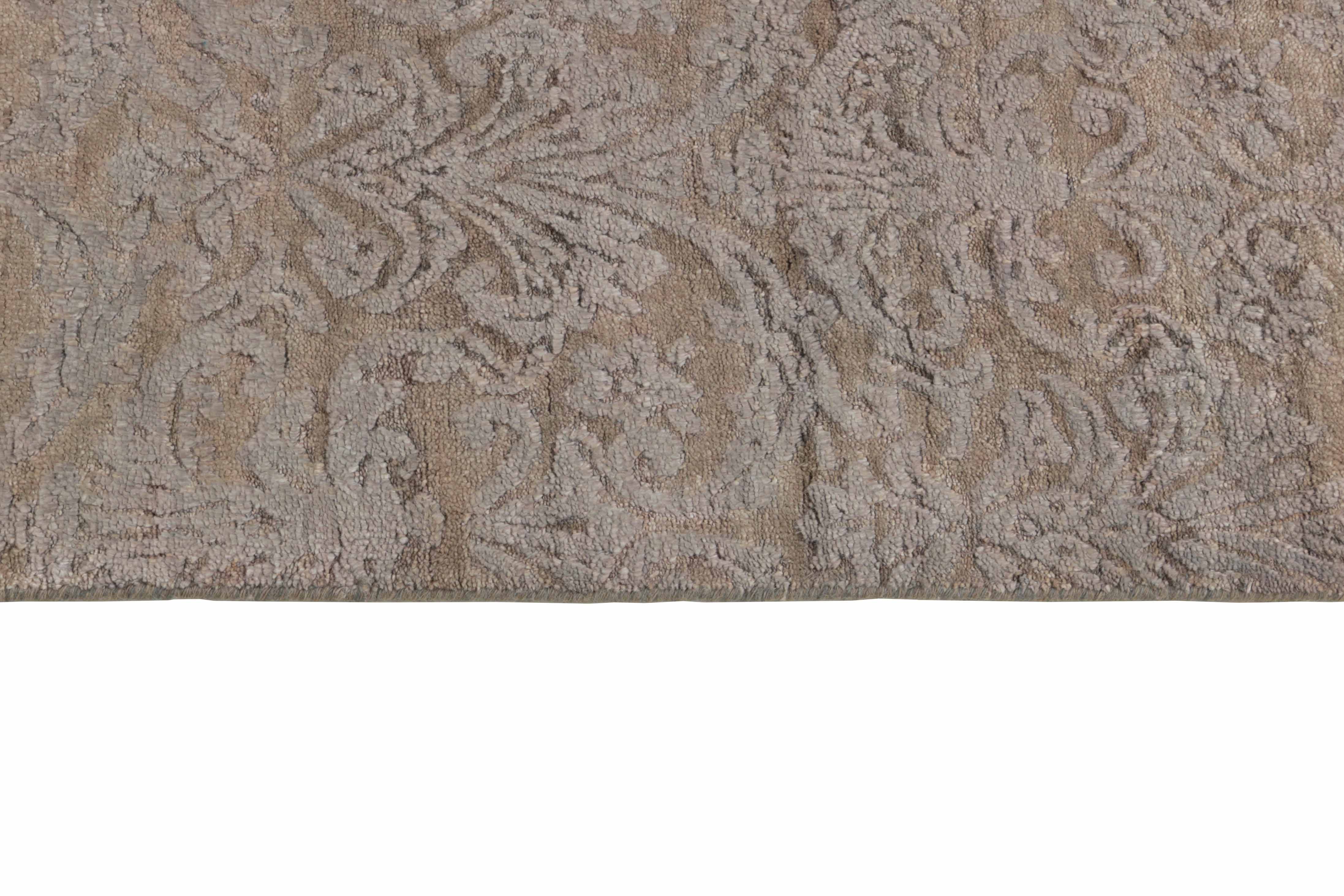 Authentic oriental rug with a damask pattern in brown