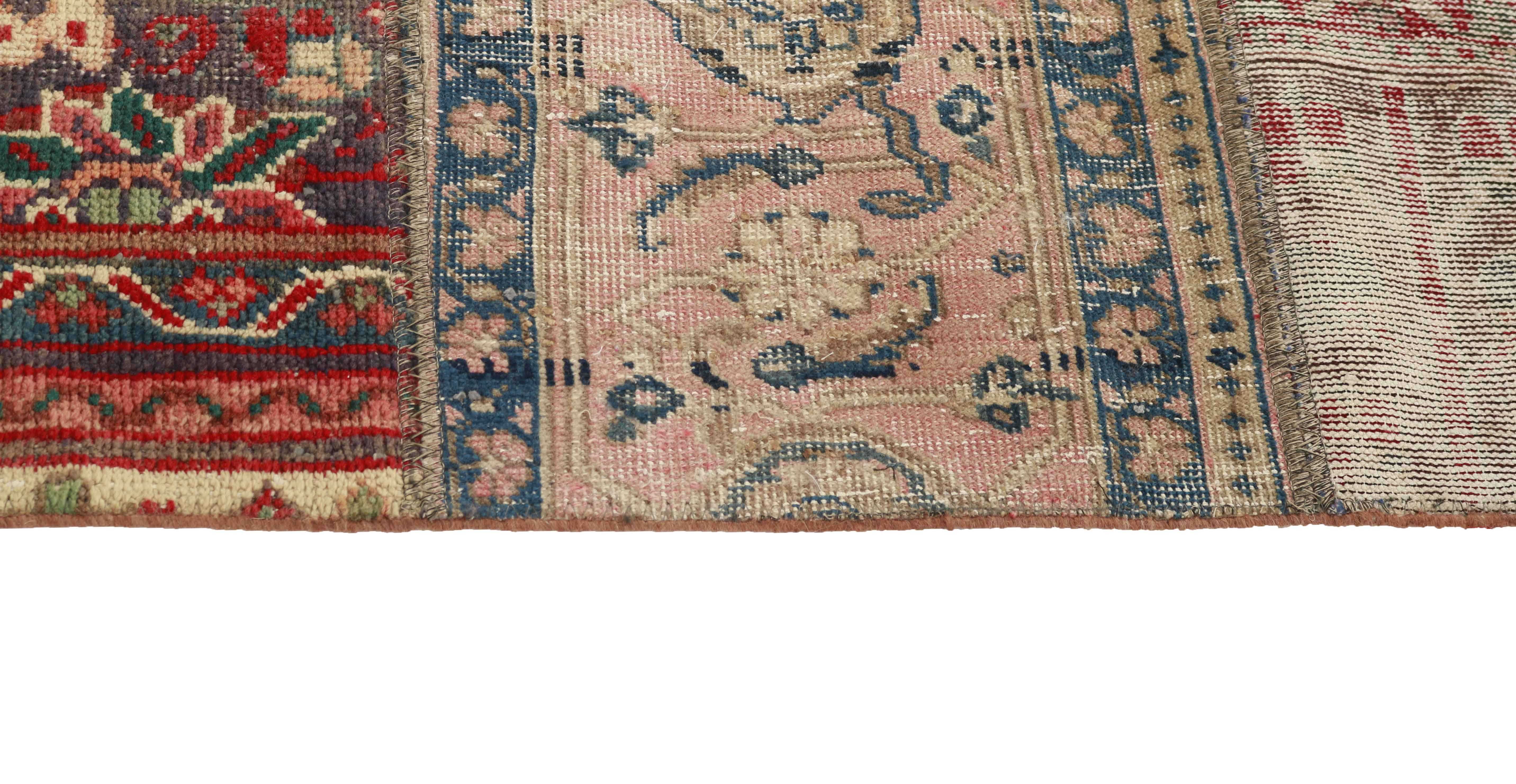 Authentic multicolour patchwork persian rug