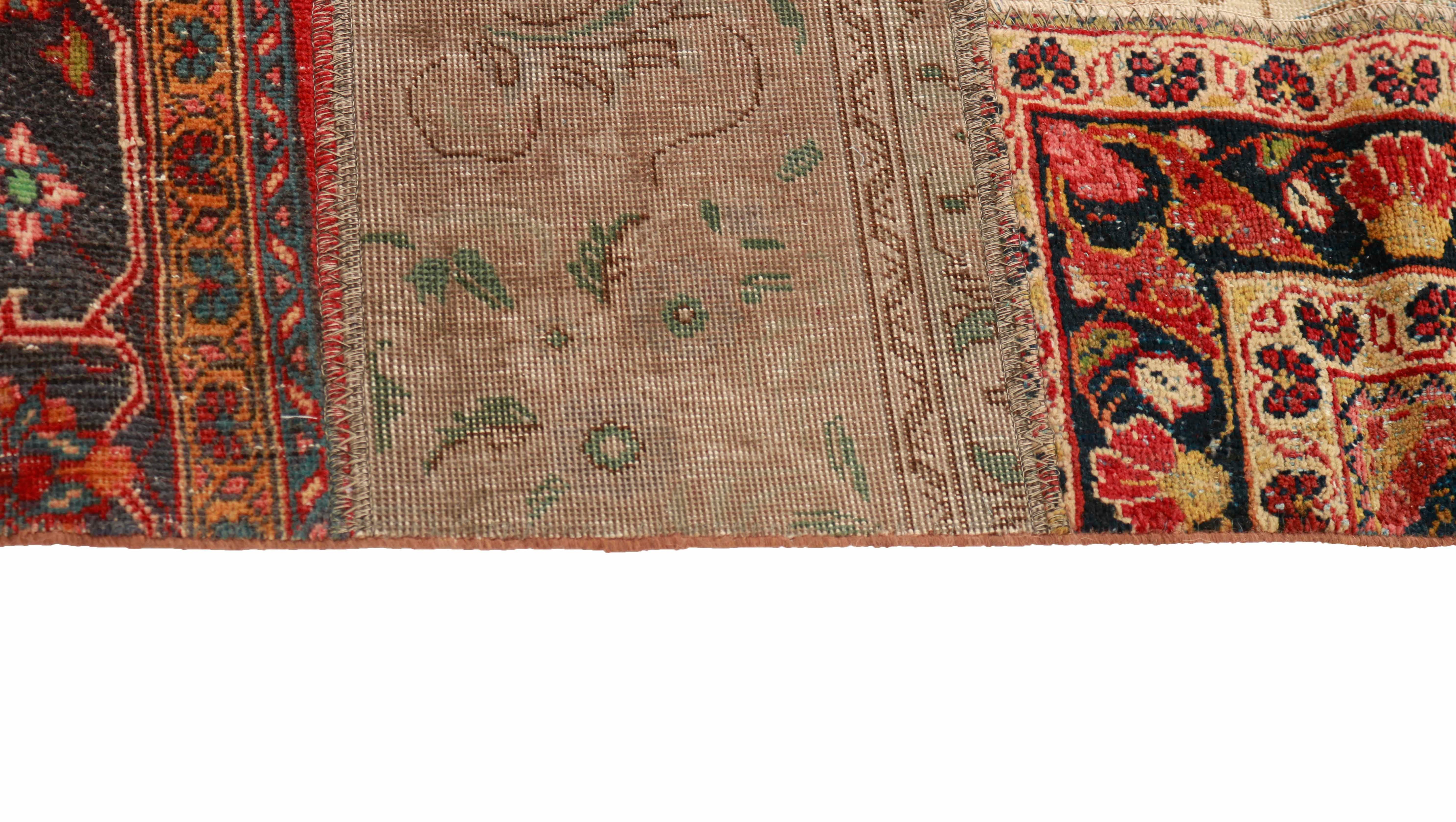 Authentic multicolour patchwork persian rug