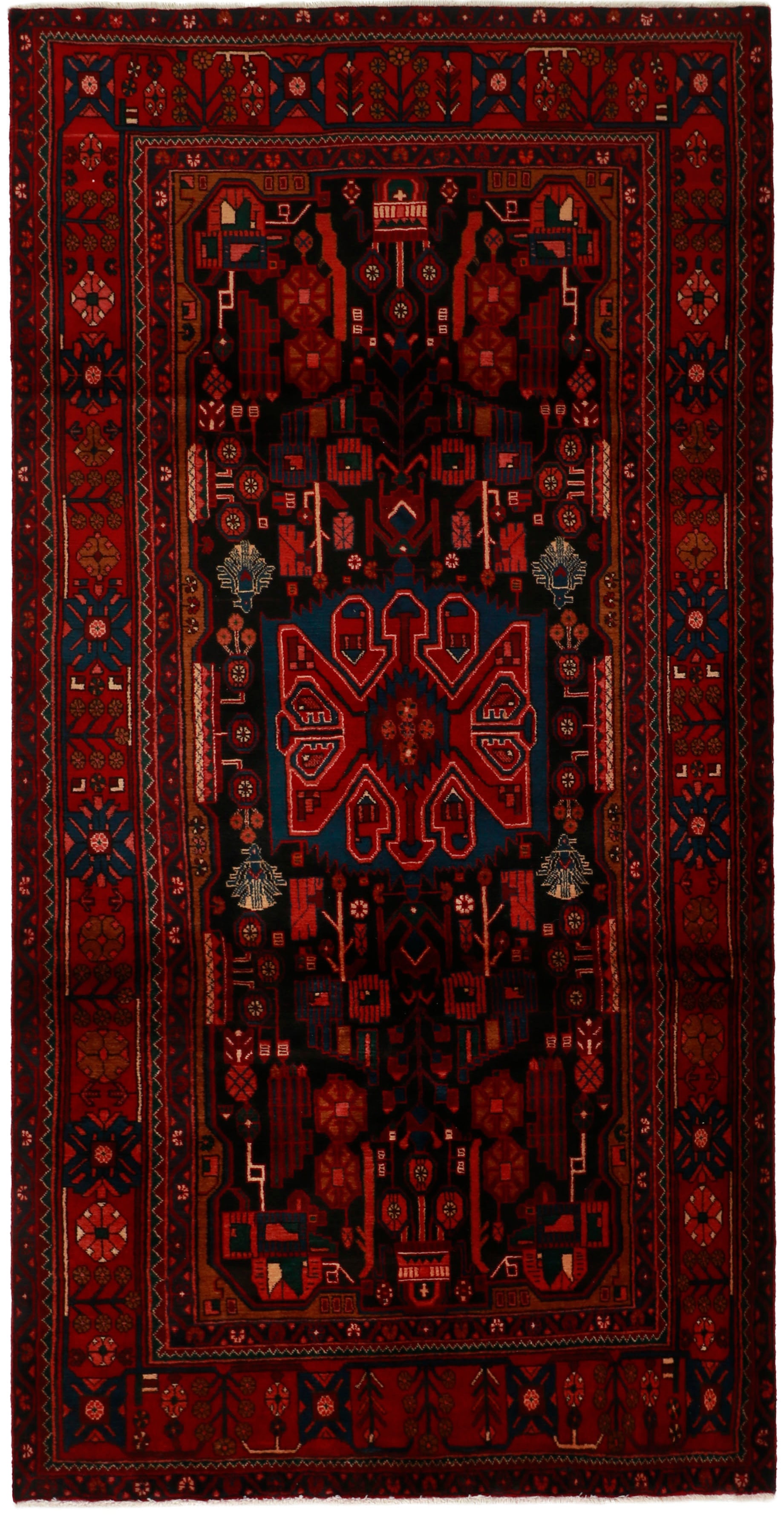 Authentic red patchwork persian runner