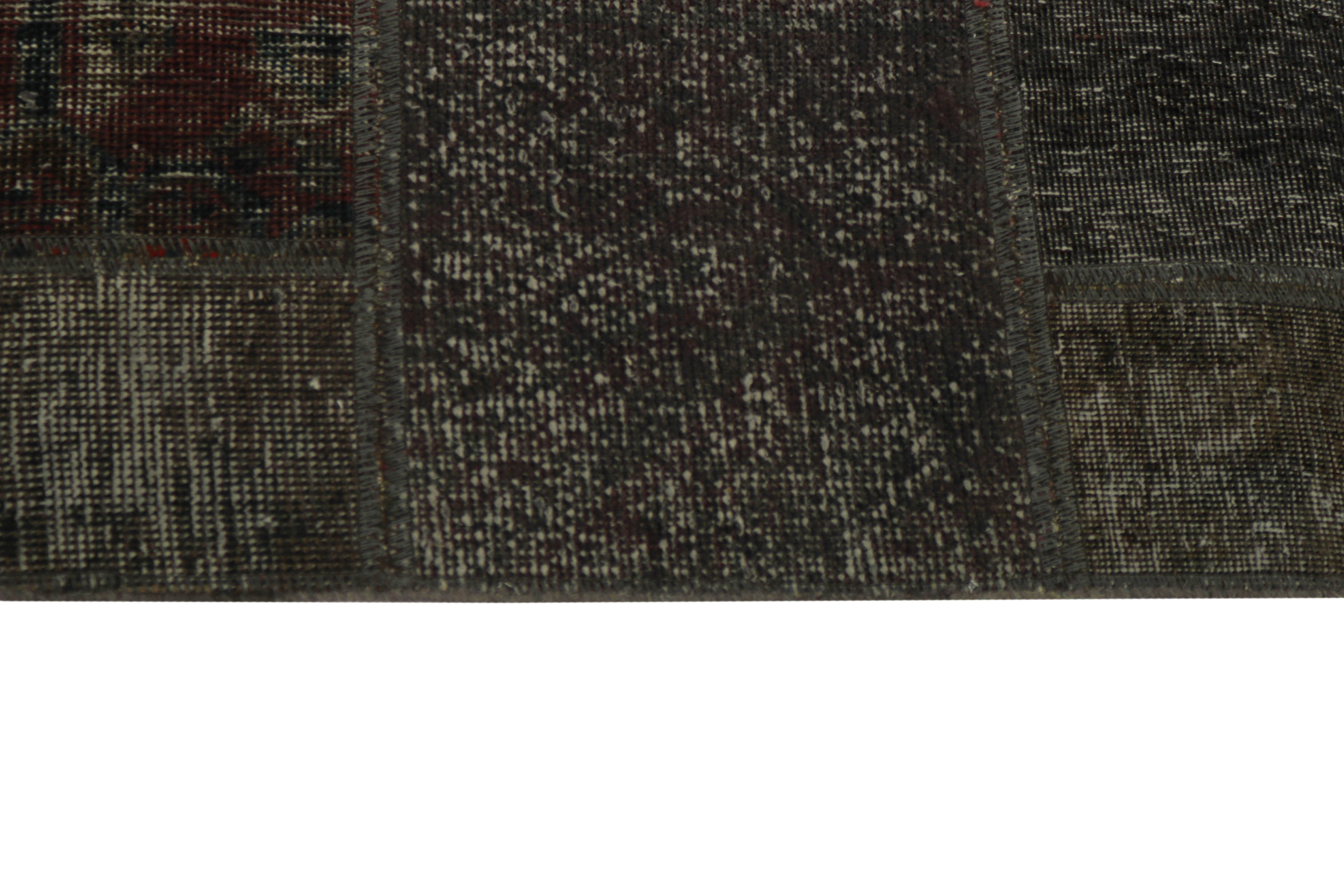 Authentic black patchwork persian rug