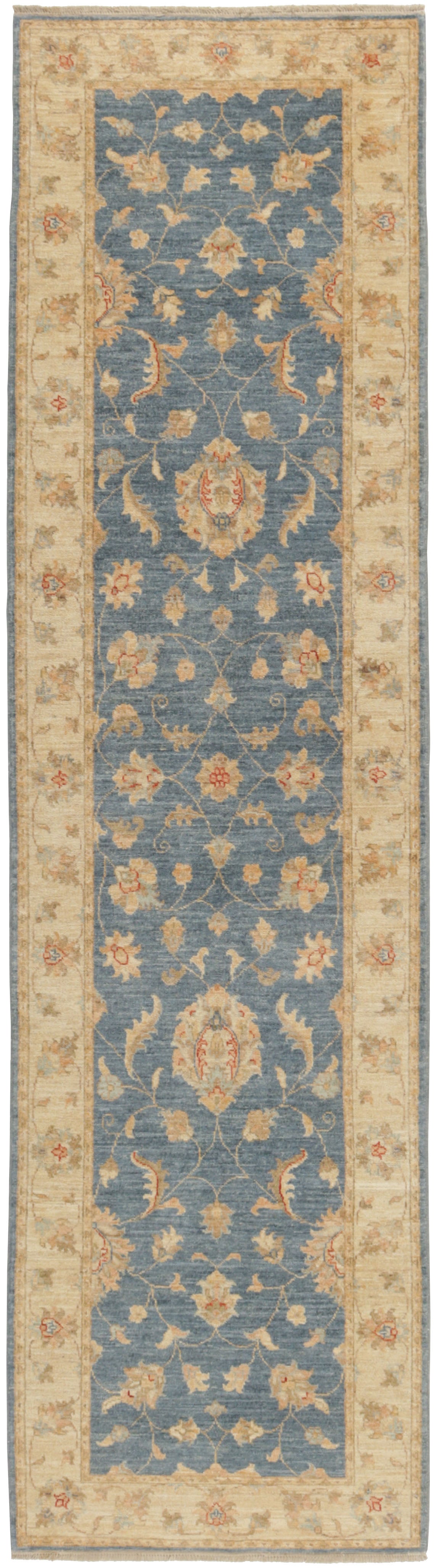 oriental rug with beige floral pattern