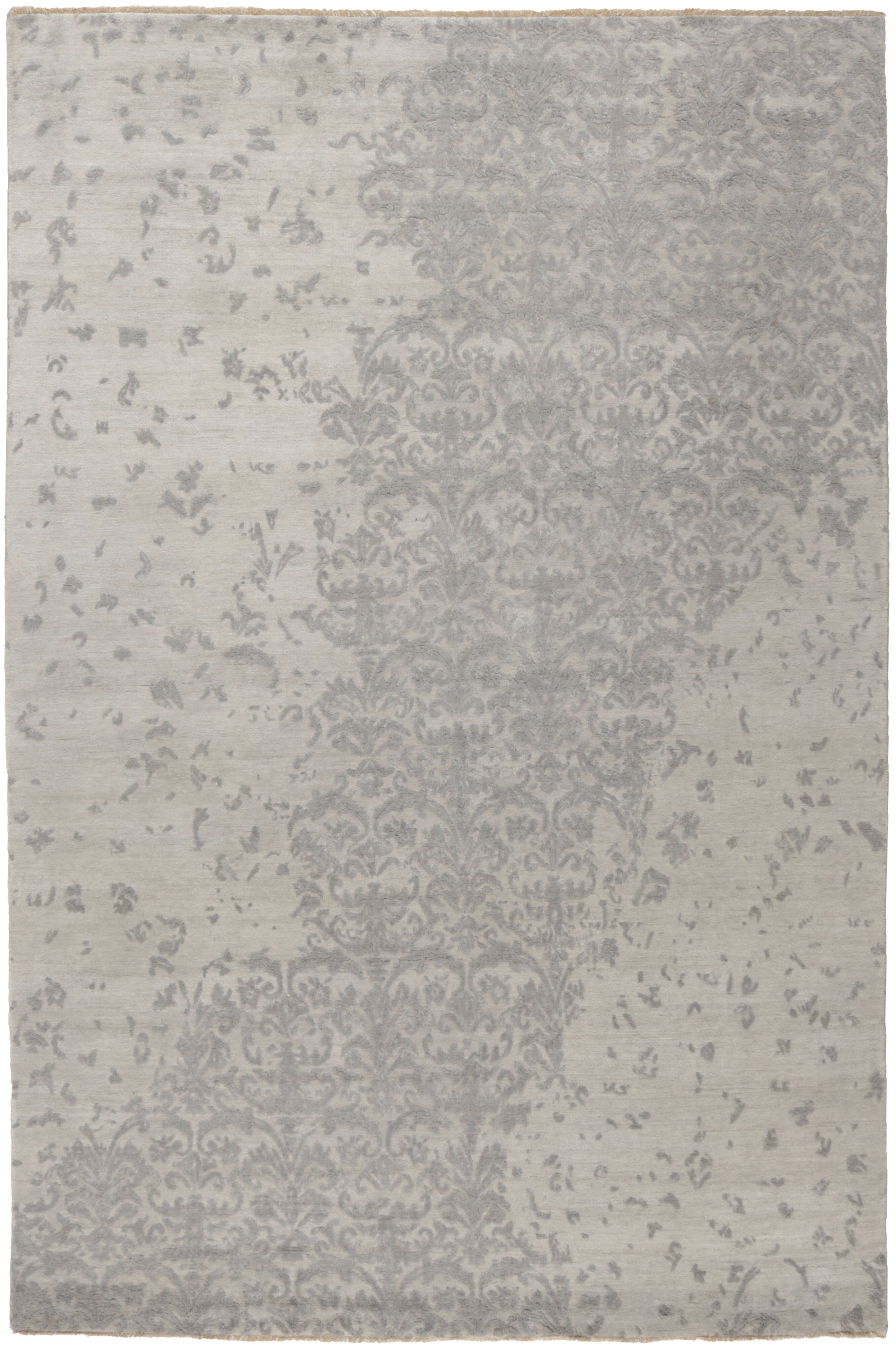 Luxury grey damask rug