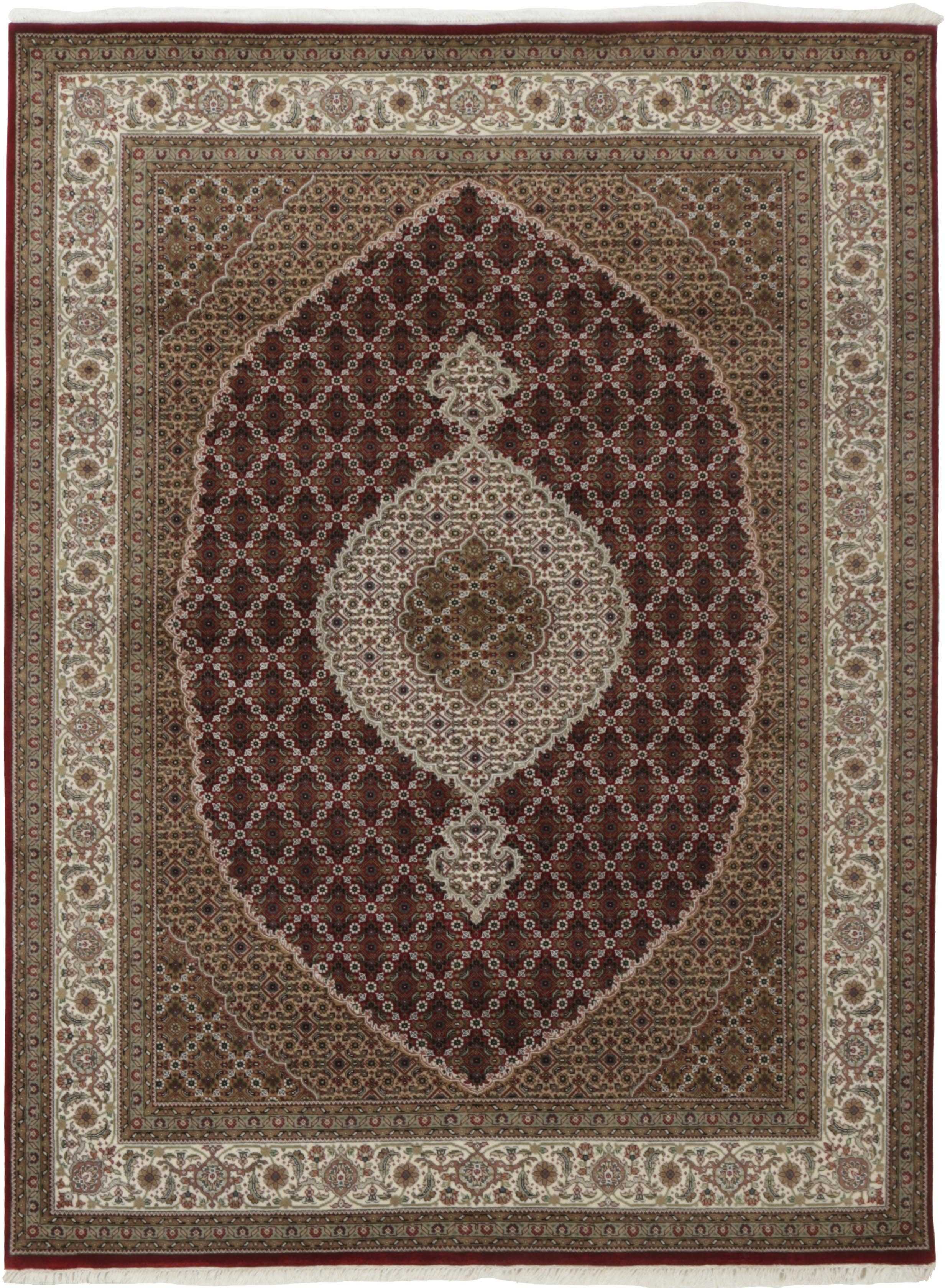 Authentic Oriental rug with traditional geometric and floral design in grey, black and beige.